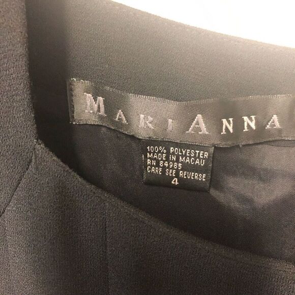 MariAnna Size 4 NWT Black Dress Beaded Shoulders - Picture 3 of 4